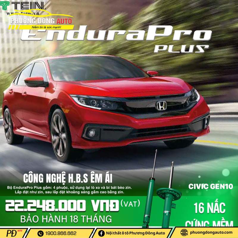 Phuộc nhún Honda Civic Gen10 EnduraPro P...